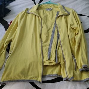 Yellow and gray womens track suit